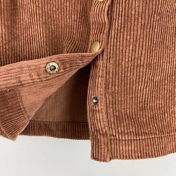 TOBI | Brown Corduroy Mini Skirt Snap Front Medium - Picture 6 of 7